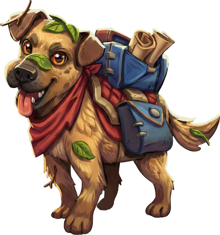 Ruffin, a loyal dog pet with a backpack